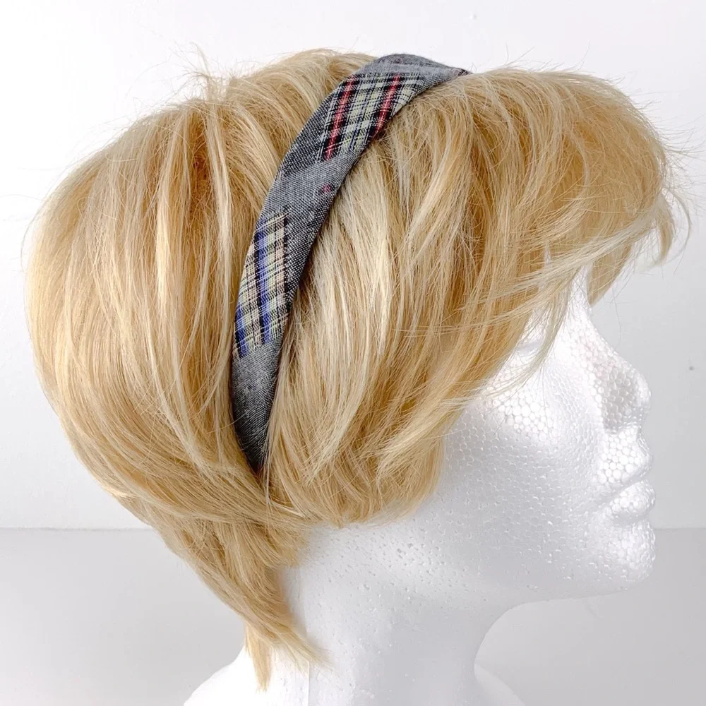 Plaid headband navy & white women’s 2009 Target hair band in mixed plaid print